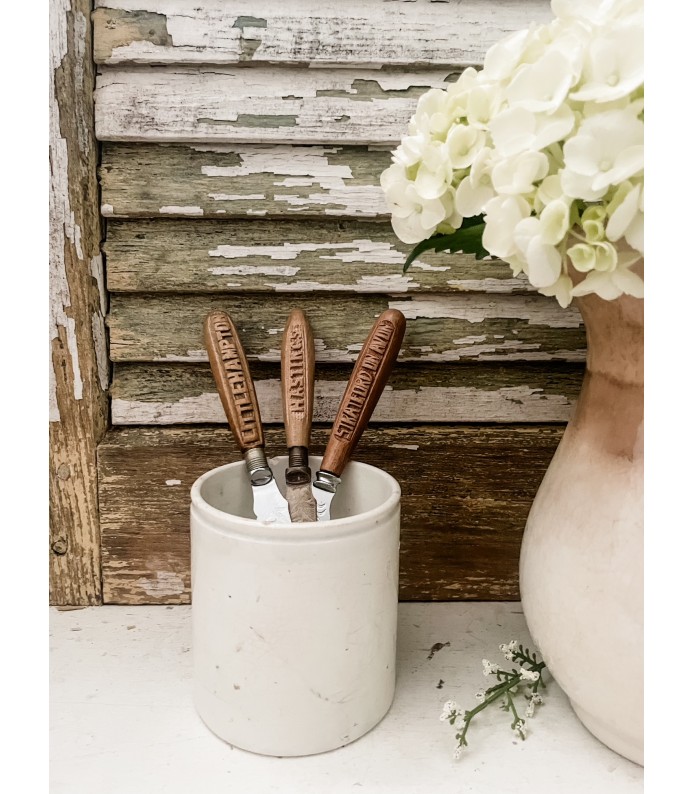 Antique English Wood Butter Knife - 